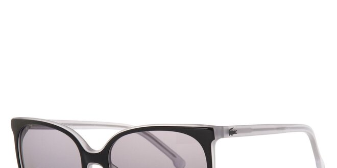 Dámske černo-biele slnečné okuliare Lacoste