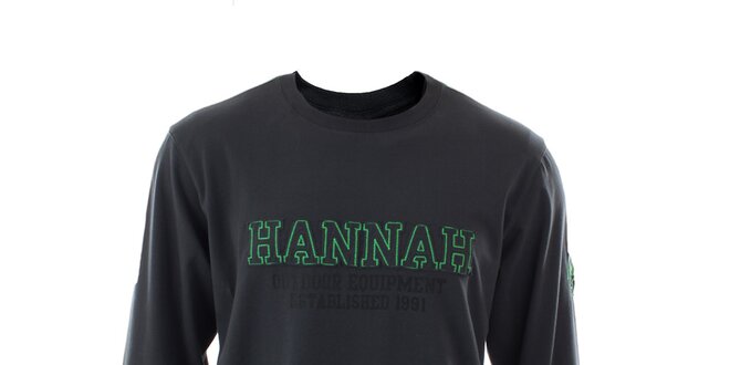 Pánske tmavo šedé tričko s dlhými rukávmi Hannah