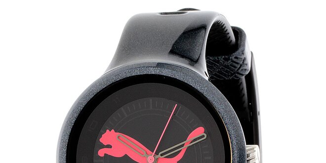 Dámske čierne metalické hodinky Puma