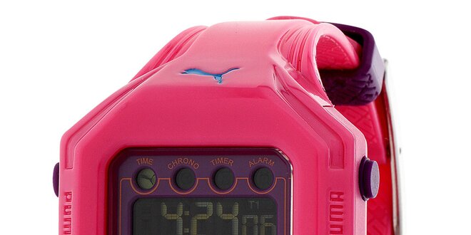 Dámske ružové digitálne hodinky Puma