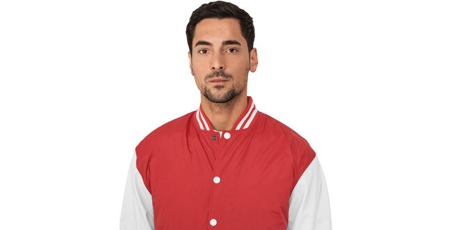 Pánska ľahká červená bunda Urban Classics s bielymi rukávmi