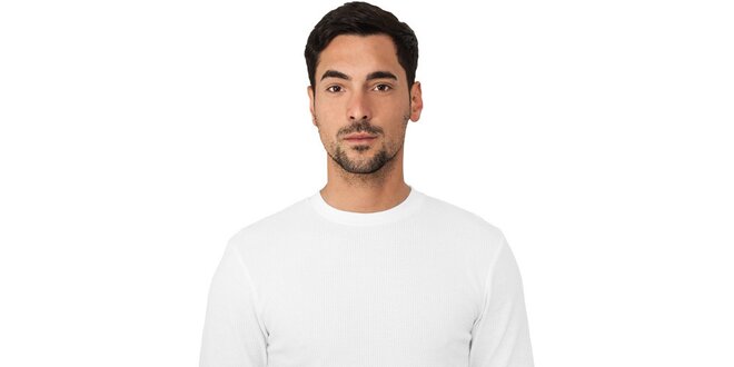 Pánske biele tričko Urban Classics s dlhými rukávmi