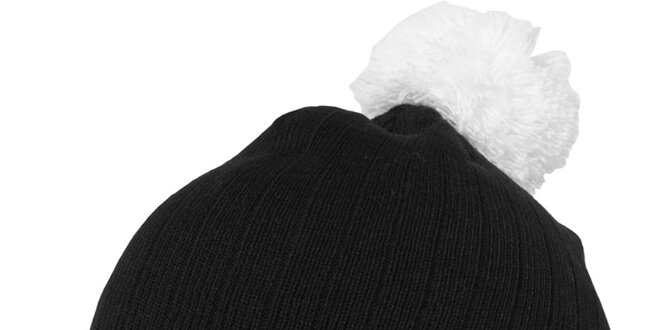 Pánska čierna čiapka Urban Classics s bielym brmbolcom