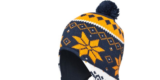 Modro-bielo-oranžová čiapka s nórskym vzorom Urban Classics