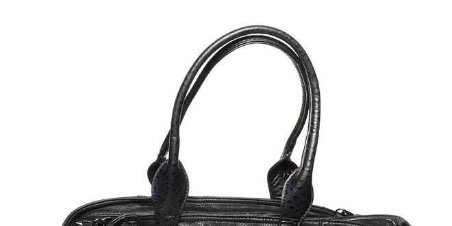 Dámska čierna kabelka s bodkovanými detailmi Diesel