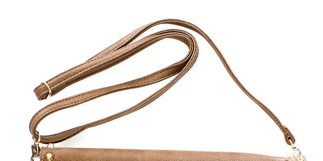 Dámska béžová listová kabelka s cvočkami London Fashion