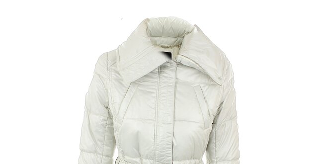Dámsky bielo-šedý šušťákový kabát s golierom Compan&Co