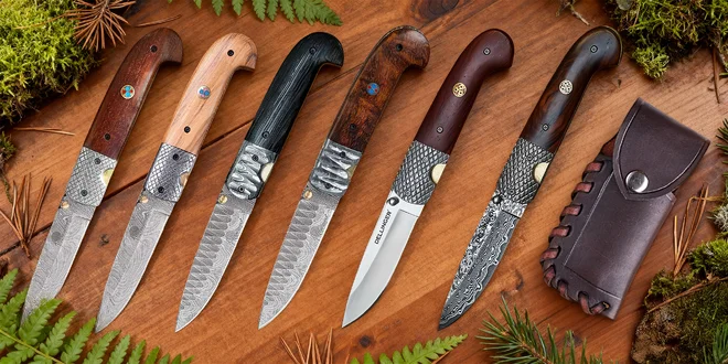 Kvalitné zatváracie nože z damaškovej a práškovej ocele