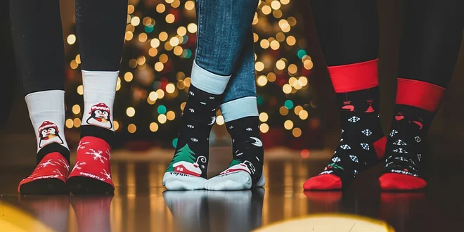Veselé vianočné ponožky z ekologického vlákna