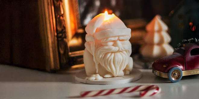 Sójové ručne vyrábané sviečky s vianočnými motívmi