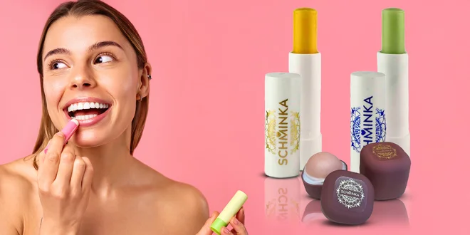 Balenia 2 ks prírodných vegan balzamov na pery rôznych vôní