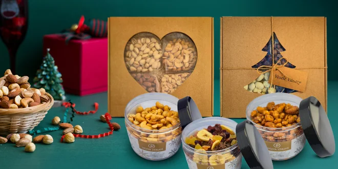 Orechy v dózach aj vianočných 4 ks balíkoch