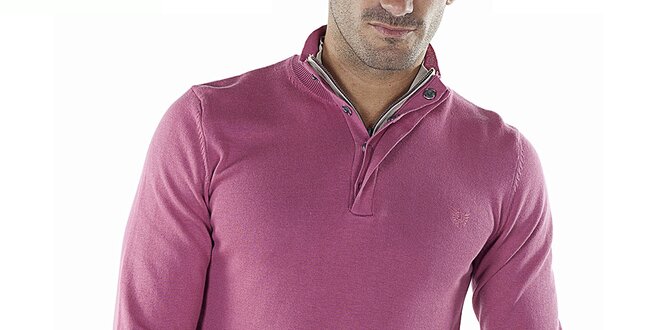 Pánsky ružový sveter so zipsom Bendorff