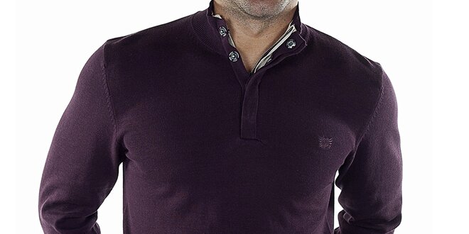 Pánsky fialový sveter so zipsom Bendorff