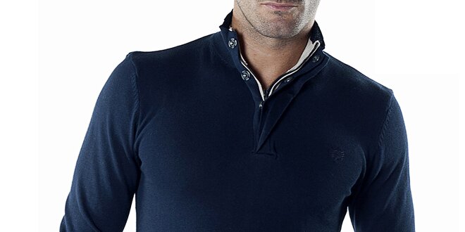 Pánsky tmavo modrý sveter so zipsom Bendorff