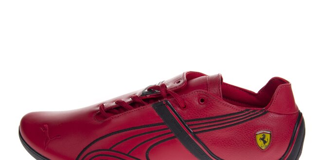 Pánske červené tenisky Puma Ferrari s čiernymi detailami