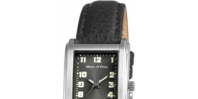 Dámske náramkové hodinky Marc O´Polo s čiernym koženým remienkom