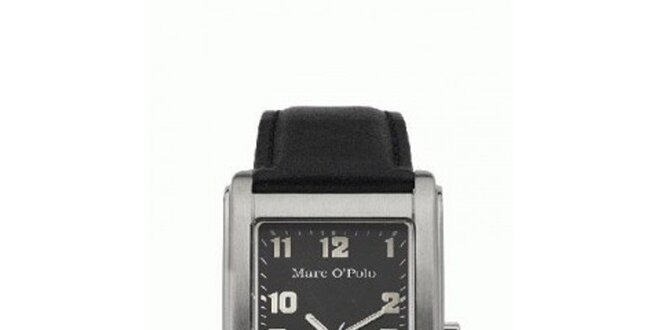Pánske hranaté hodinky s čiernym ciferníkom Marc O´Polo