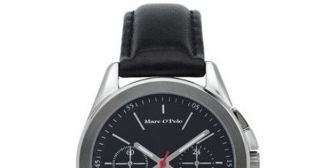 Pánske strieborné hodinky s červenou sekundovkou Marc O´Polo