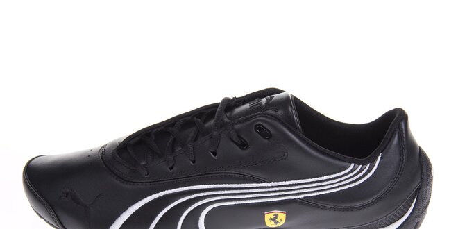 Pánske čierne tenisky Puma Ferrari s bielymi detailami