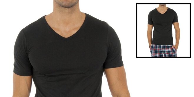 Sada dvoch pánskych čiernych tričiek Tommy Hilfiger