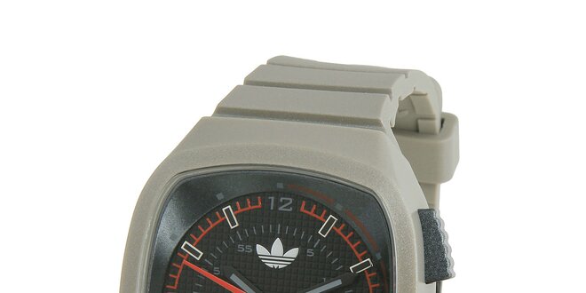 Svetlo šedé silikónové hodinky Adidas s metalickým odleskom