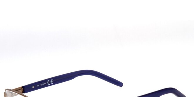 Béžové okuliare s modrými stranicami Replay