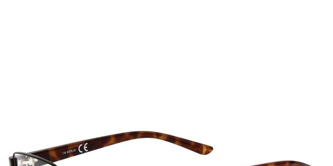 Pánske hnedé tenké žíhané okuliare Replay