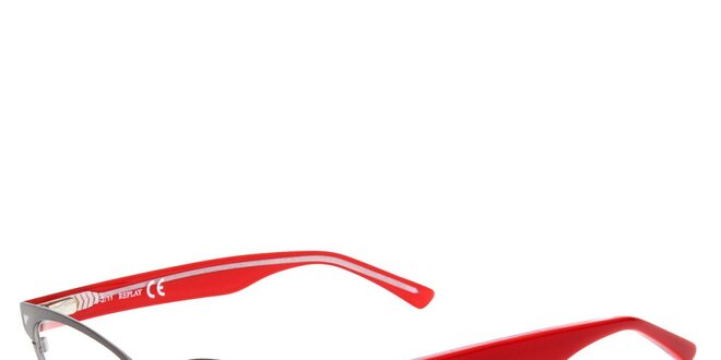 Dámske okuliare s červenými stranicami Replay