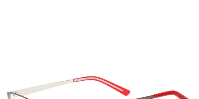 Dámske šedé rámy na dioptrické okuliare s červenými prvkami Replay