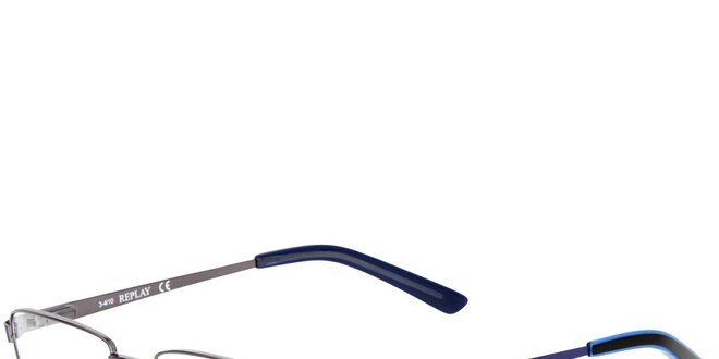 Dámske kovové rámy na dioptrické okuliare Replay s modrými stranicami