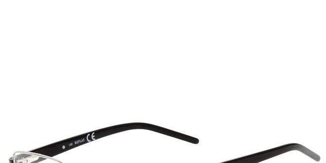 Dámske strieborno-čierne okuliare Replay