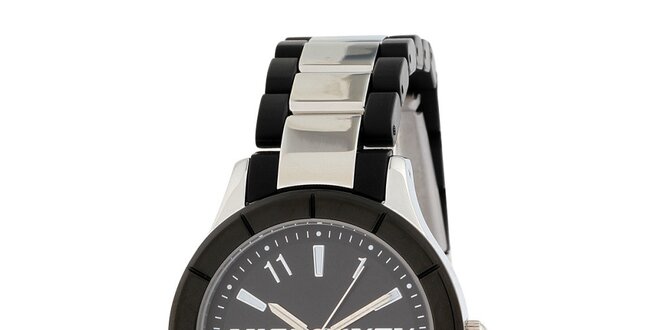 Dámske čierno-strieborné analogové hodinky Miss Sixty