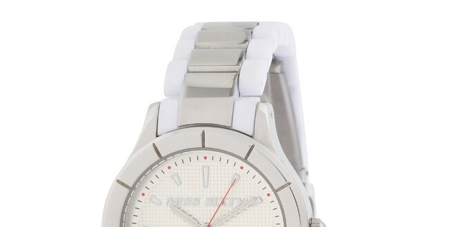 Dámske bielo-strieborné analogové hodinky Miss Sixty