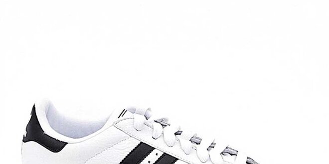 Pánske biele tenisky s čiernymi pruhmi Adidas