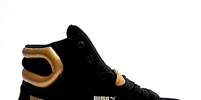 Pánske čierno-zlaté vysoké tenisky Puma
