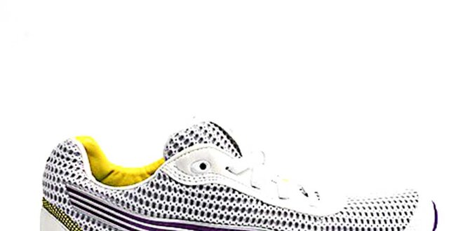 Dámske bielo-fialovo-žlté topánky na beh Puma