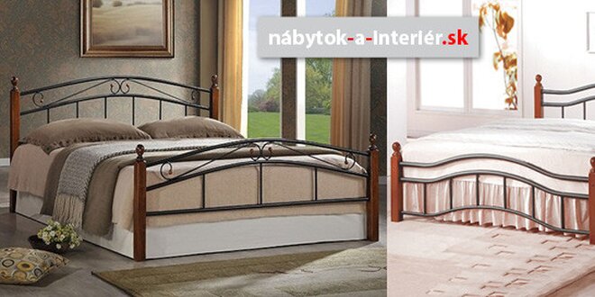 Dizajnové kovové postele aj s matracom