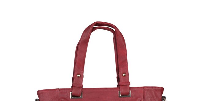 Dámska červená kabelka s postrannými zipsami Dudlin