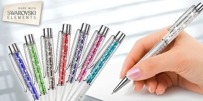 Dámske guličkové pero s krištáľmi Swarovski