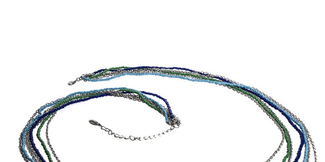 Dámsky korálkový náhrdelník so striebornou retiazkou Esprit
