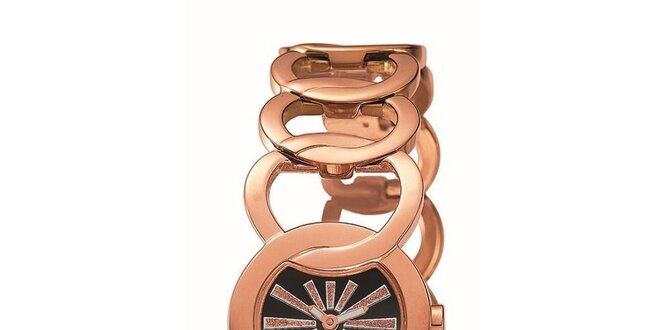 Dámske ružovo-zlato tónované hodinky s lúčmi Esprit
