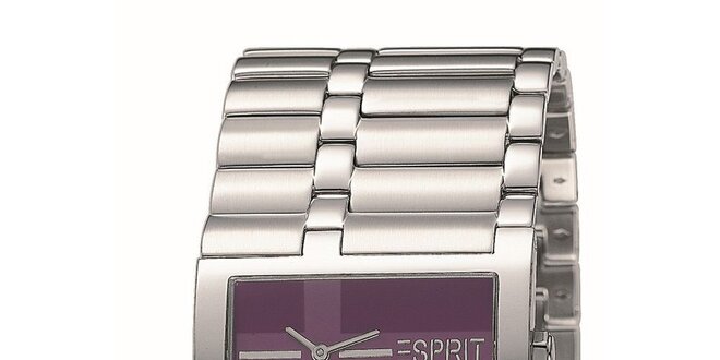 Dámske strieborno tónované hodinky o širokým náramkom Esprit