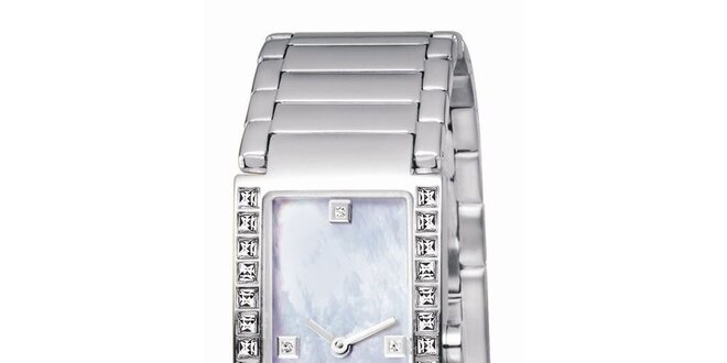 Dámske strieborné hodinky s kamienkami s Esprit
