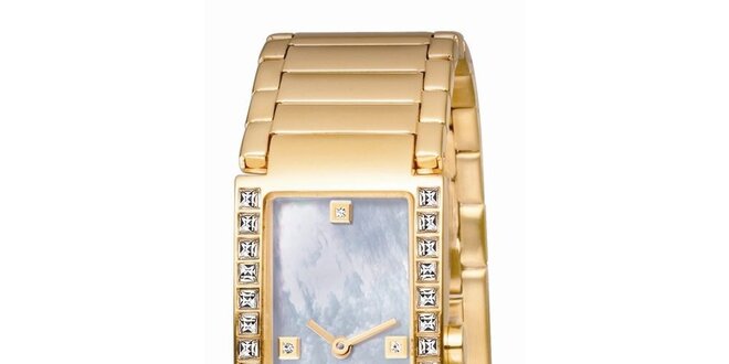 Dámske zlaté tónované hodinky s perleťovým ciferníkom Esprit