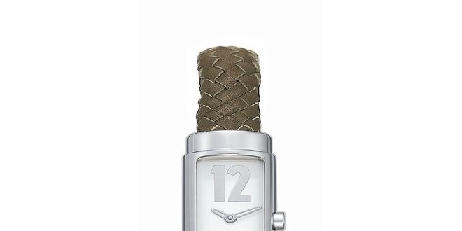 Dámske strieborné hodinky s pleteným náramkom Esprit