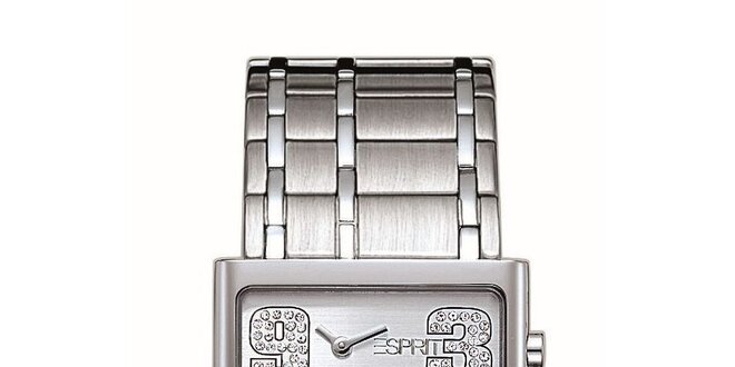 Dámske leštené analogové hodinky s kryštálmi Esprit