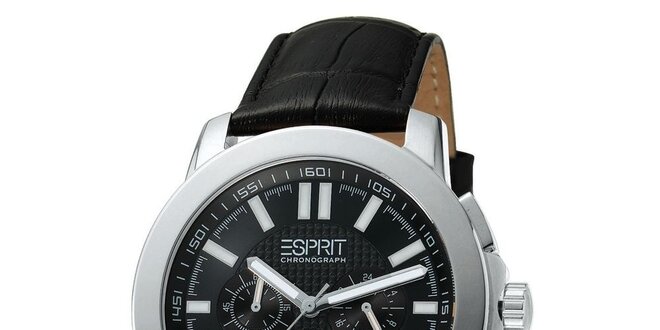 Pánske strieborné hodinky s chronografom Esprit