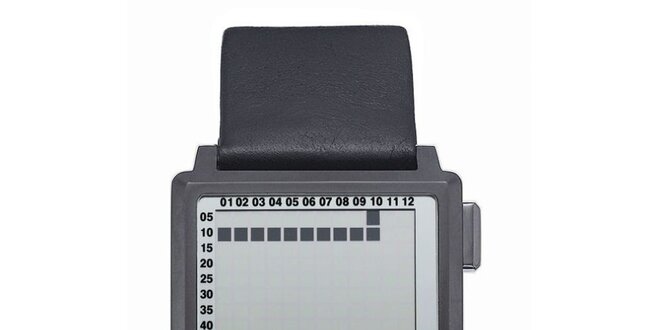 Pánske hranaté digitálne hodinky Esprit s čiernym remienkom