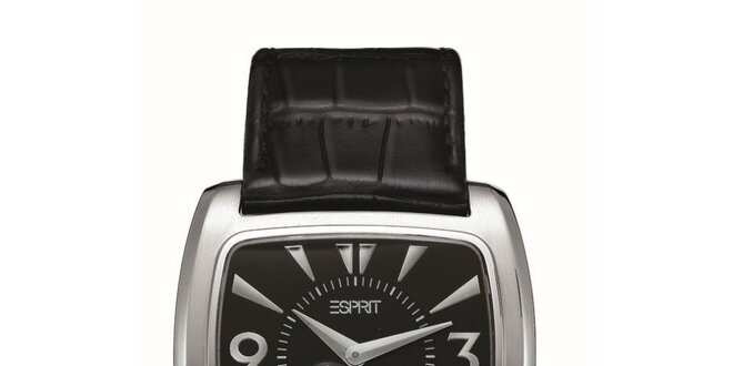 Pánske strieborné zaoblené hodinky Esprit